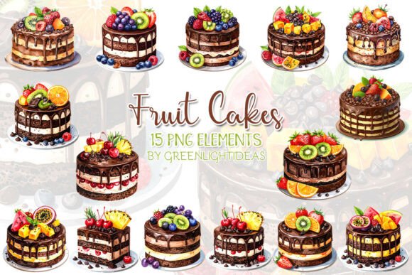 Download Fruit Cakes Clipart, Chocolate Desserts - Clipart Collection