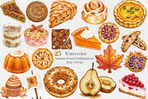 Download Autumn Dessert Sublimation Clipart - Clipart Collection