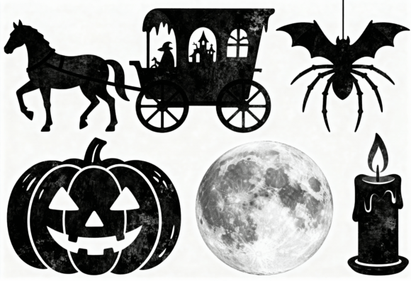 Download Halloween Elements Clipart Black - Clipart Collection