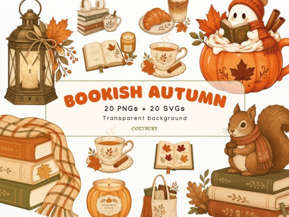 Download Autumn Bookish Cliparts, Fall Aesthetic - Clipart Collection