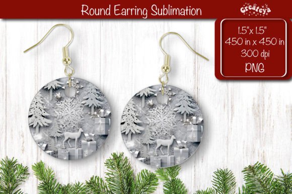Download Christmas Round Earring Sublimation - Round earring Collection