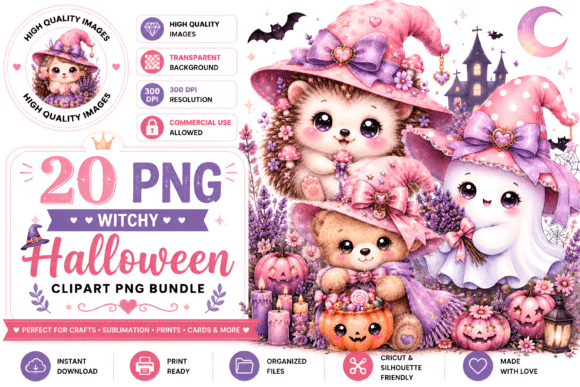 Download Cute Witchy Halloween PNG Clipart - Clipart Collection