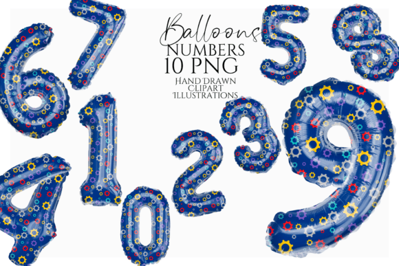 Download Gear Theme Balloon Numbers Clipart - Clipart Collection