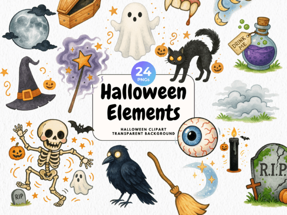 Download Halloween Elements Clipart - Clipart Collection