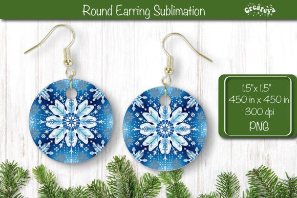 Download Christmas Round Earring Sublimation - Round earring Collection