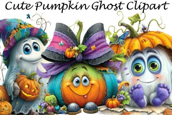Download Cute Pumpkin Ghost Clipart - Clipart Collection
