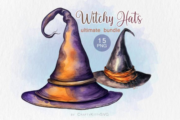 Download Witch Hat Watercolor PNG Clipart Bundle - Clipart Collection
