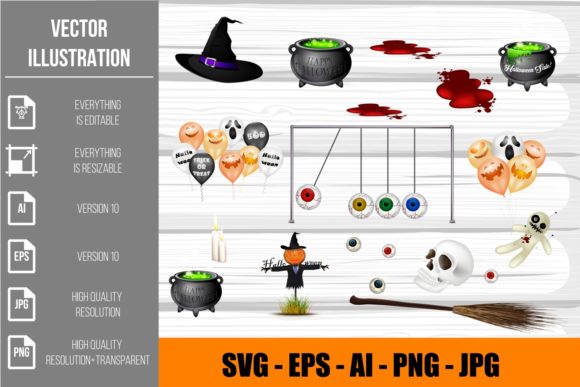 Download Scary Halloween Elements Clipart - Clipart Collection