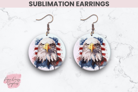 Download USA Patriotic Eagle Round Earring 2 - Round earring Collection