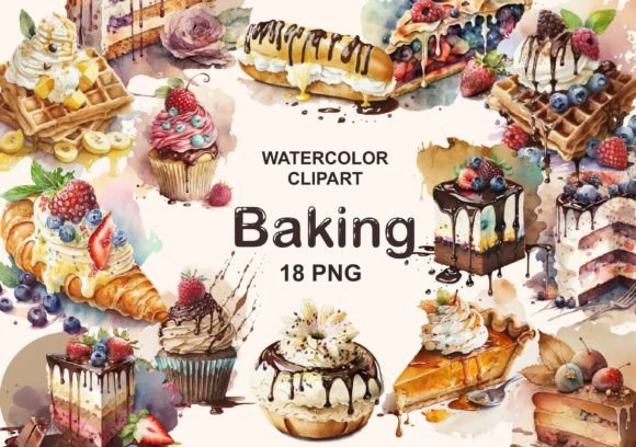 Download Watercolor Baking Clipart, Bakery Png - Clipart Collection