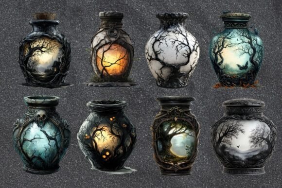 Download Dark Fantasy Gothic Jars Clipart - Clipart Collection