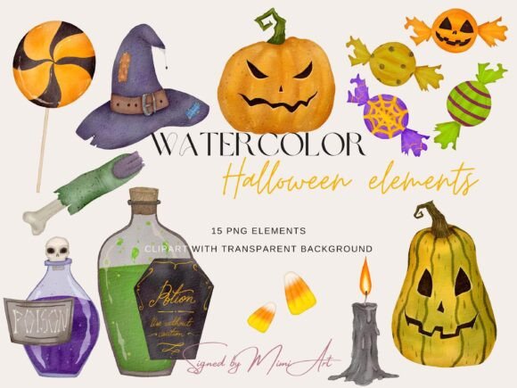 Download Halloween Spooky Watercolor Clipart - Clipart Collection