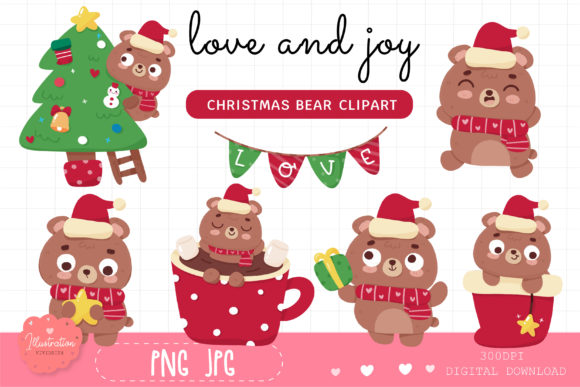 Download Christmas Bear Santa Kawaii Xmas Clipart - Clipart Collection