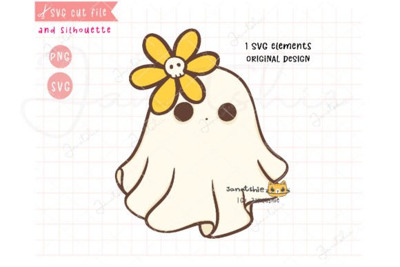Download Cute Ghost Flower SVG, Halloween Clipart - Clipart Collection