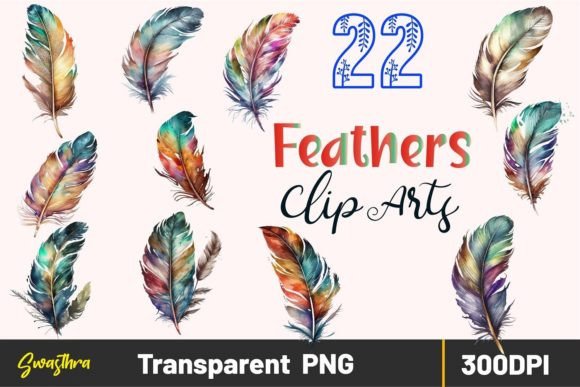 Download Feather Clipart, Watercolor Feathers - Clipart Collection