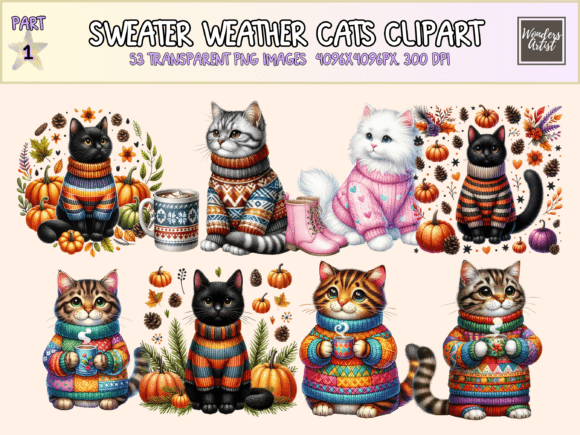 Download Sweater Weather Cats Clipart - Clipart Collection