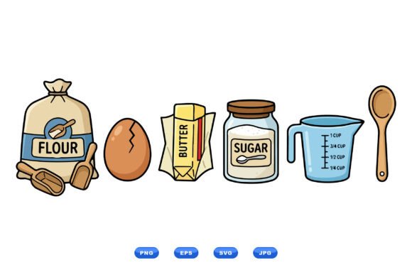 Download Cute Baking Ingredients Clipart - Clipart Collection