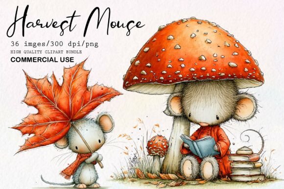 Download Cute Autumn Harvest Mouse PNG Clipart - Clipart Collection