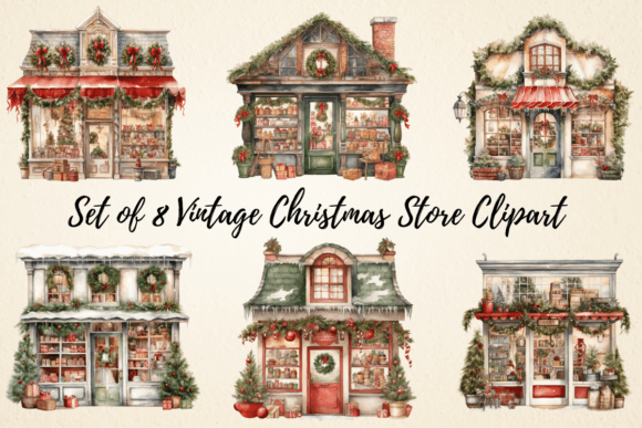 Download Vintage Christmas Store Clipart - Clipart Collection