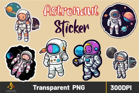 Download Astronaut Planets Sticker Clipart Bundle - Clipart Collection
