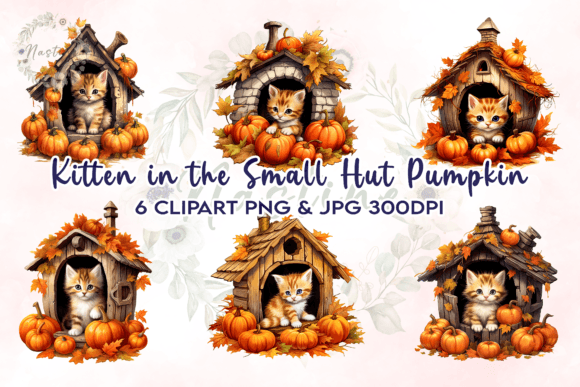 Download Kitten in the Small Hut Pumpkin Clipart - Clipart Collection