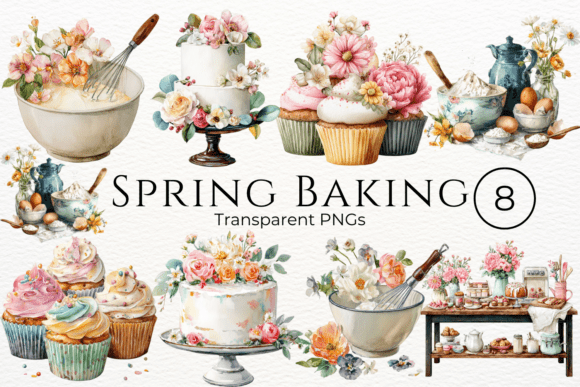 Download Spring Baking Watercolor Clipart - Clipart Collection