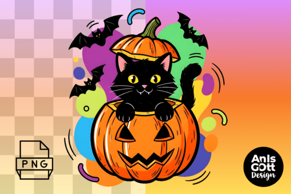 Download Cute Black Cat Pumpkin Halloween Clipart - Clipart Collection